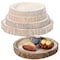 Vintiquewise Wood Tree Bark Indented Display Tray Serving Plate Platter Charger , PK 4 QI003840.4 - alternate 1